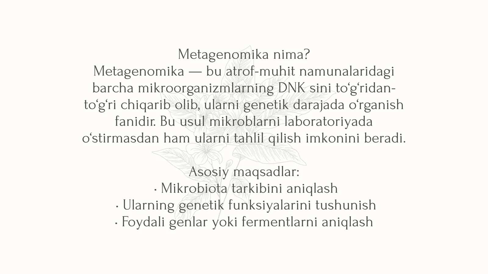 Metagenomika nima 1