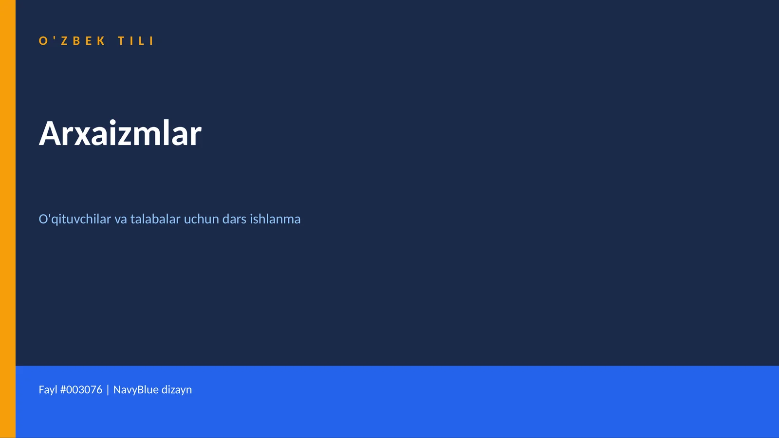 O'ZBEK TILI Arxaizmlar 1