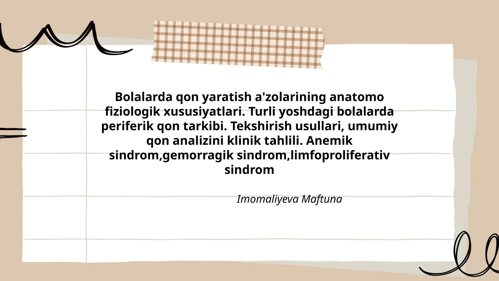Bolalarda Qon Yaratish A'zolarining Anatomo Fiziologik Xususiyatlari 1