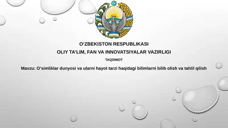O'simliklarolami: tuzilishi, funksiyalari va ekologiyasi 1