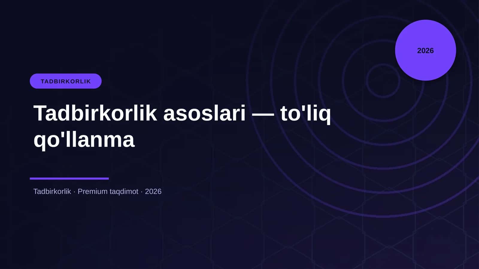 Tadbirkorlik asoslari — to'liq qo'llanma 1