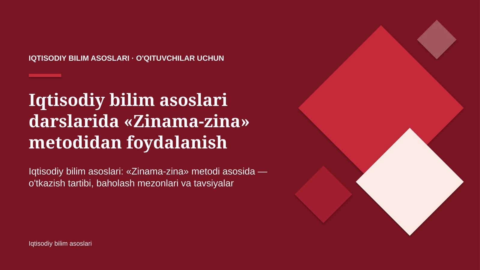 iqtisodiy bilim asoslari darslarida zinama zina metodidan foydalanish 7330 1