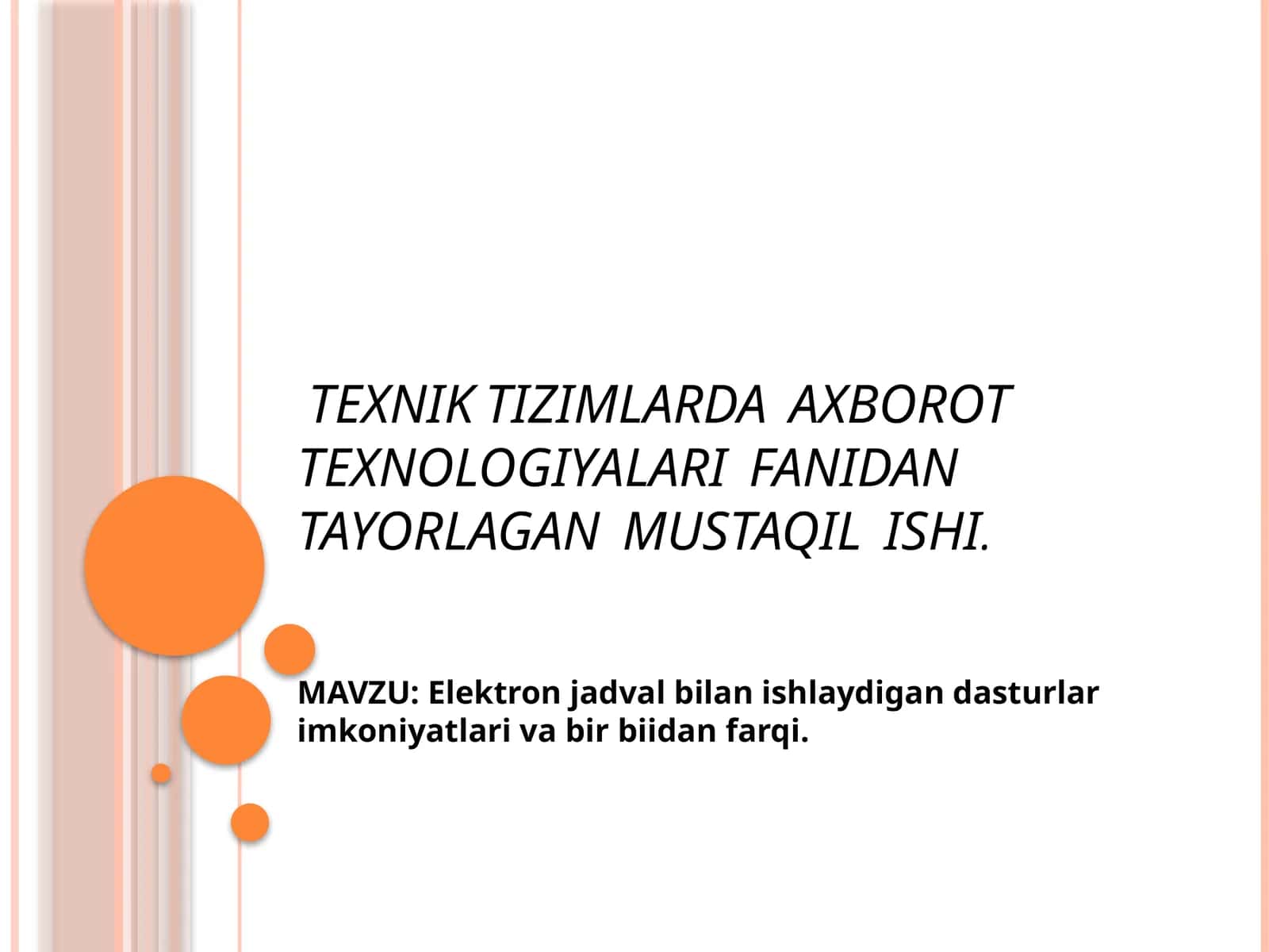 Elektronjadval bilan ishlaydigan dasturlar 1