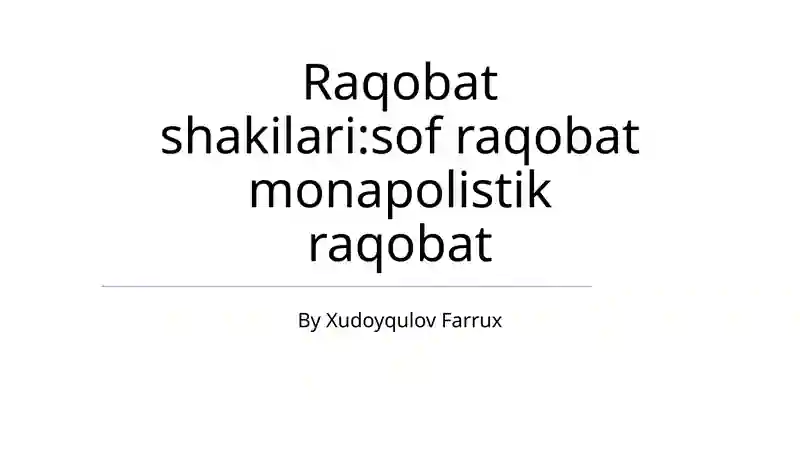 Monopolistik Raqobat