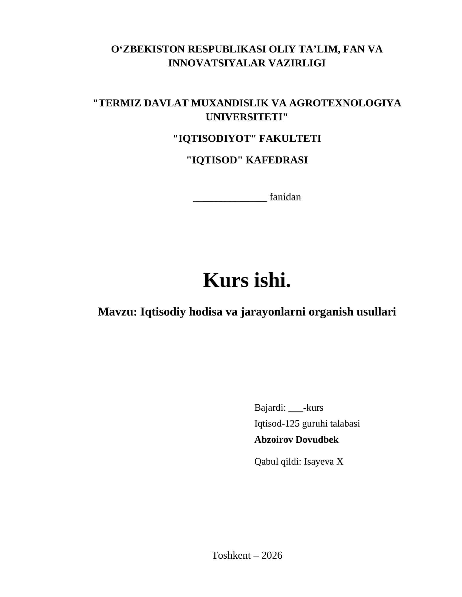 Iqtisodiy hodisa va jarayonlarni organish usullari 1