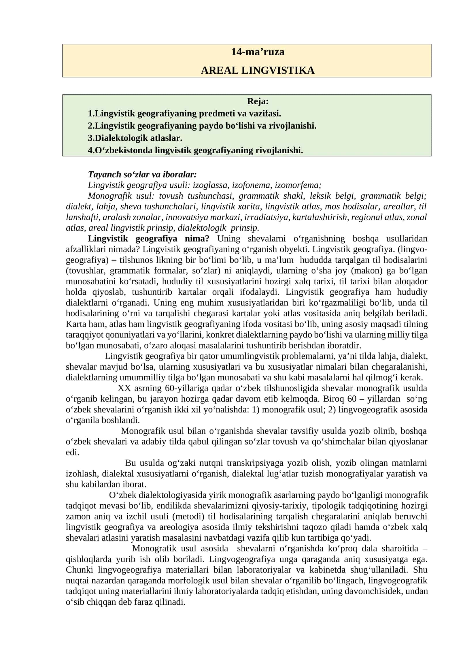 AREAL LINGVISTIKA 1