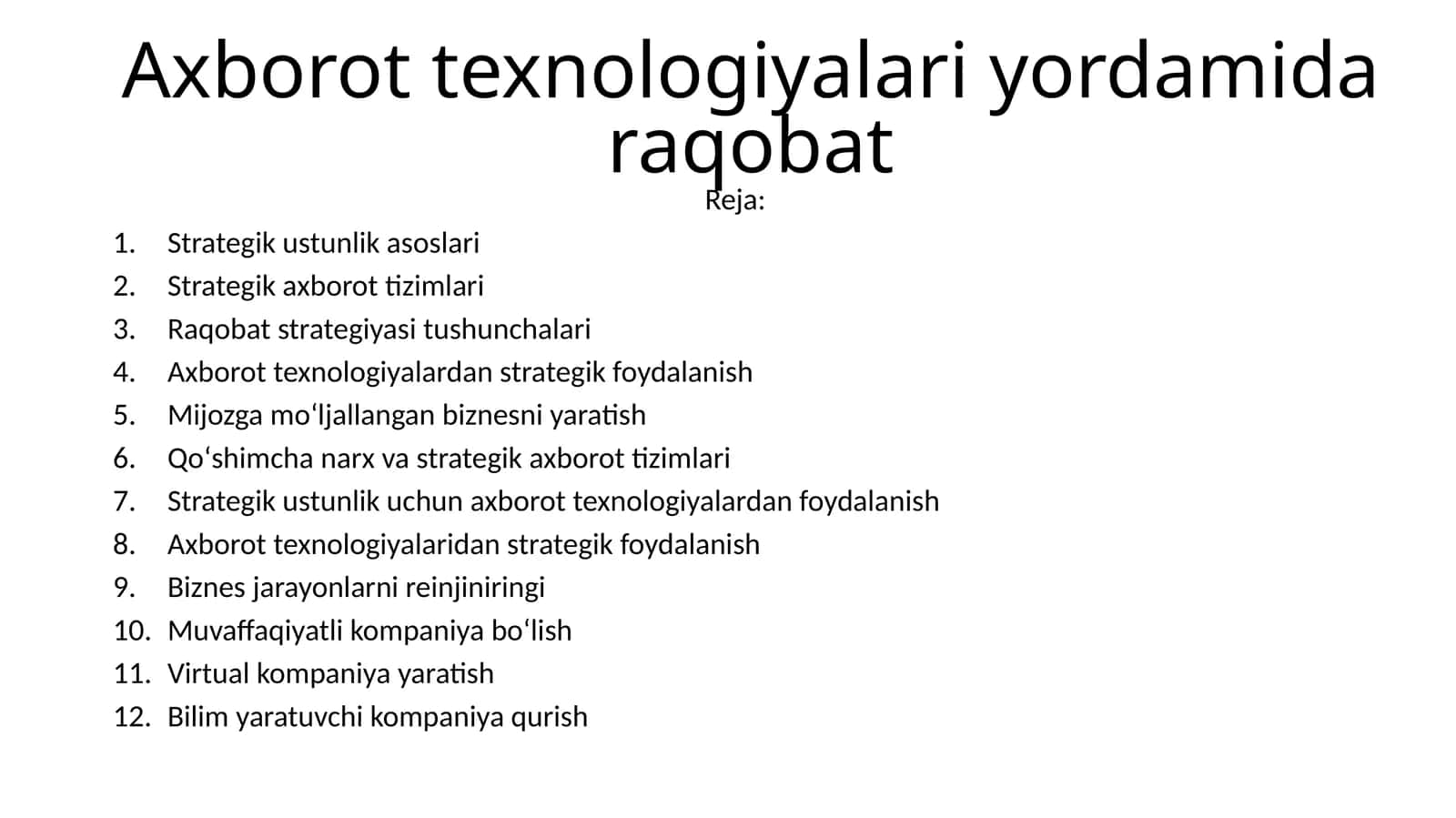 Axborot texnologiyalari yordamida raqobat 1