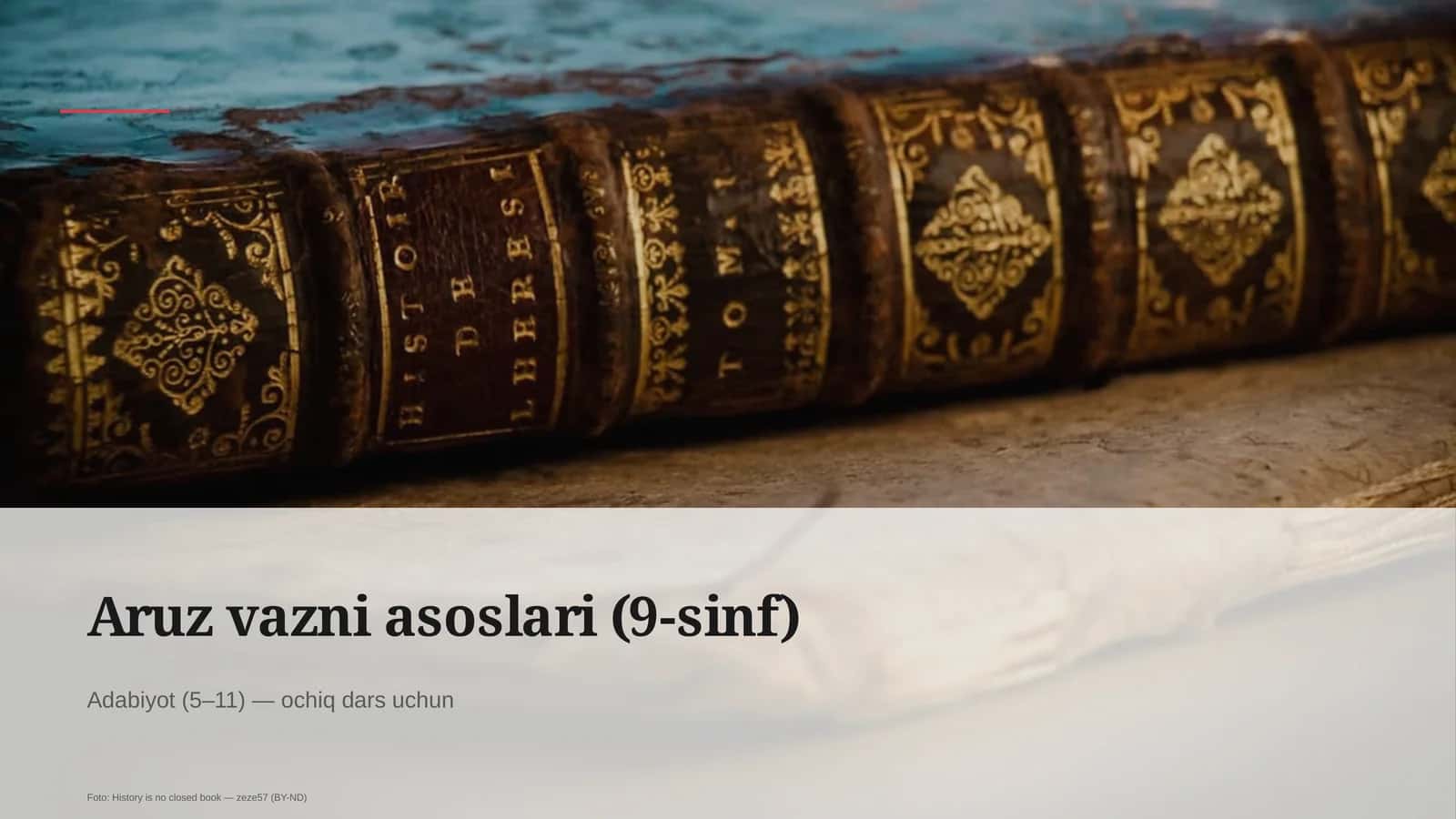 Aruz vazni asoslari (9-sinf) 1