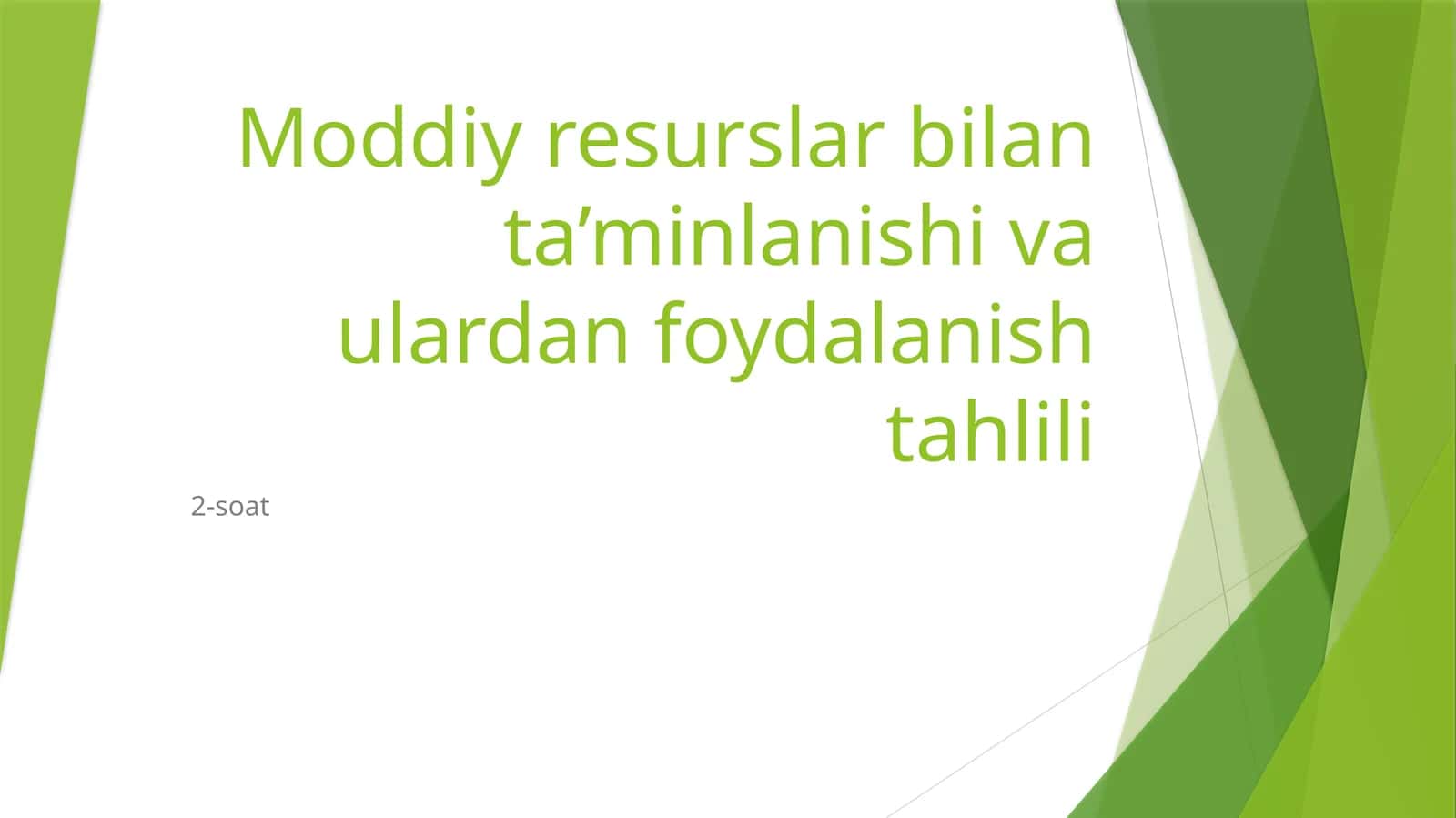 Moddiy resurslar bilan ta’minlanishi va ulardan foydalanish tahlili 1