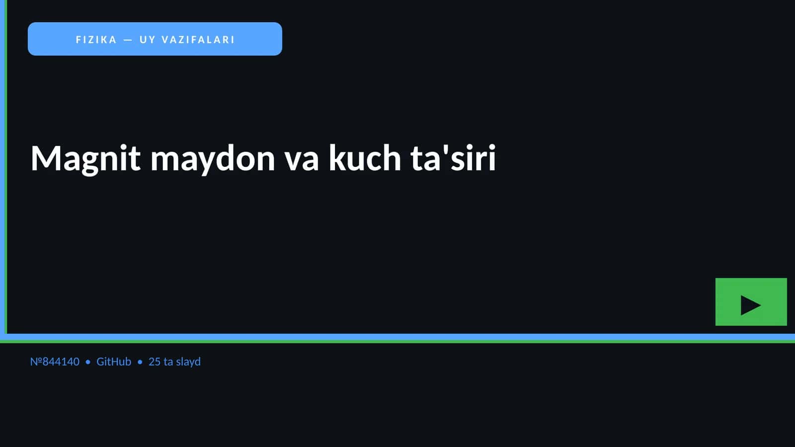 Magnit maydon va kuch ta'siri 1