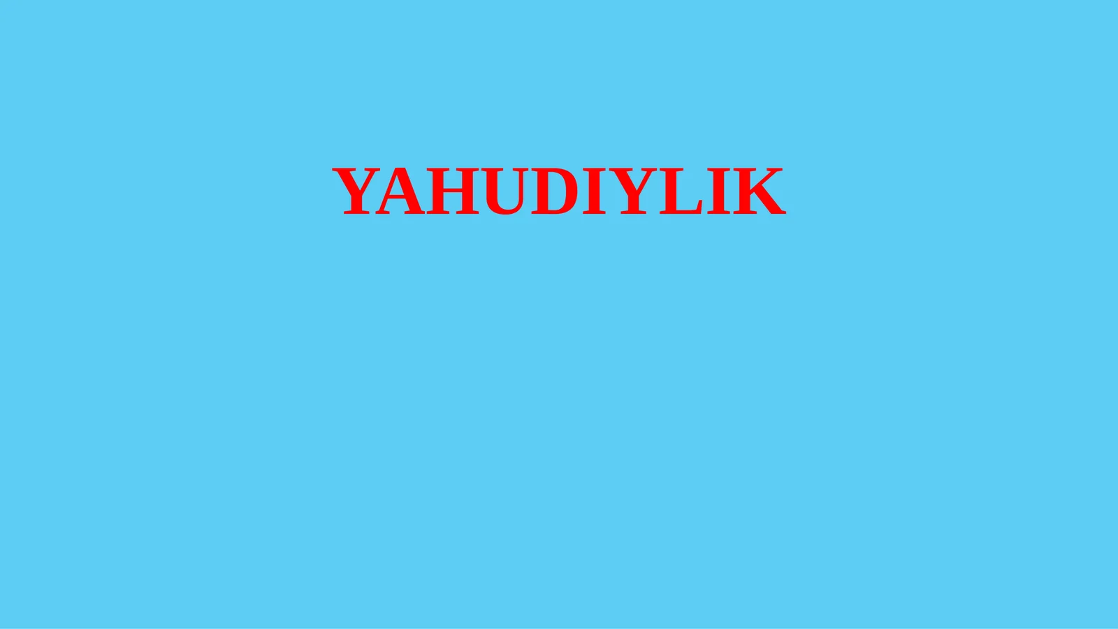 YAHUDIYLIK 1