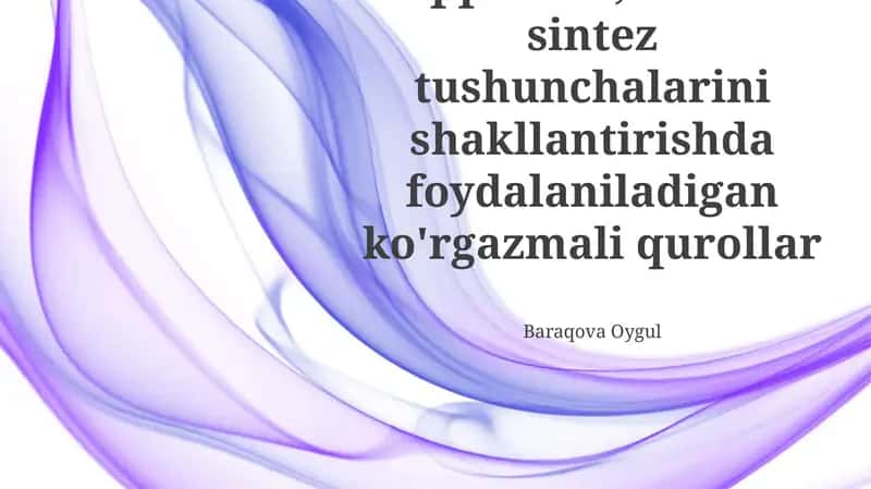 Taqqoslash, Analiz va Sintez Tushunchalarini Shakllantirishda Vizual Vositalar 1