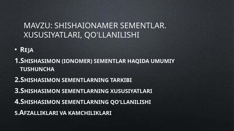 shishaionamer sementlar. xususiyatlari, qo'llanilishi 1