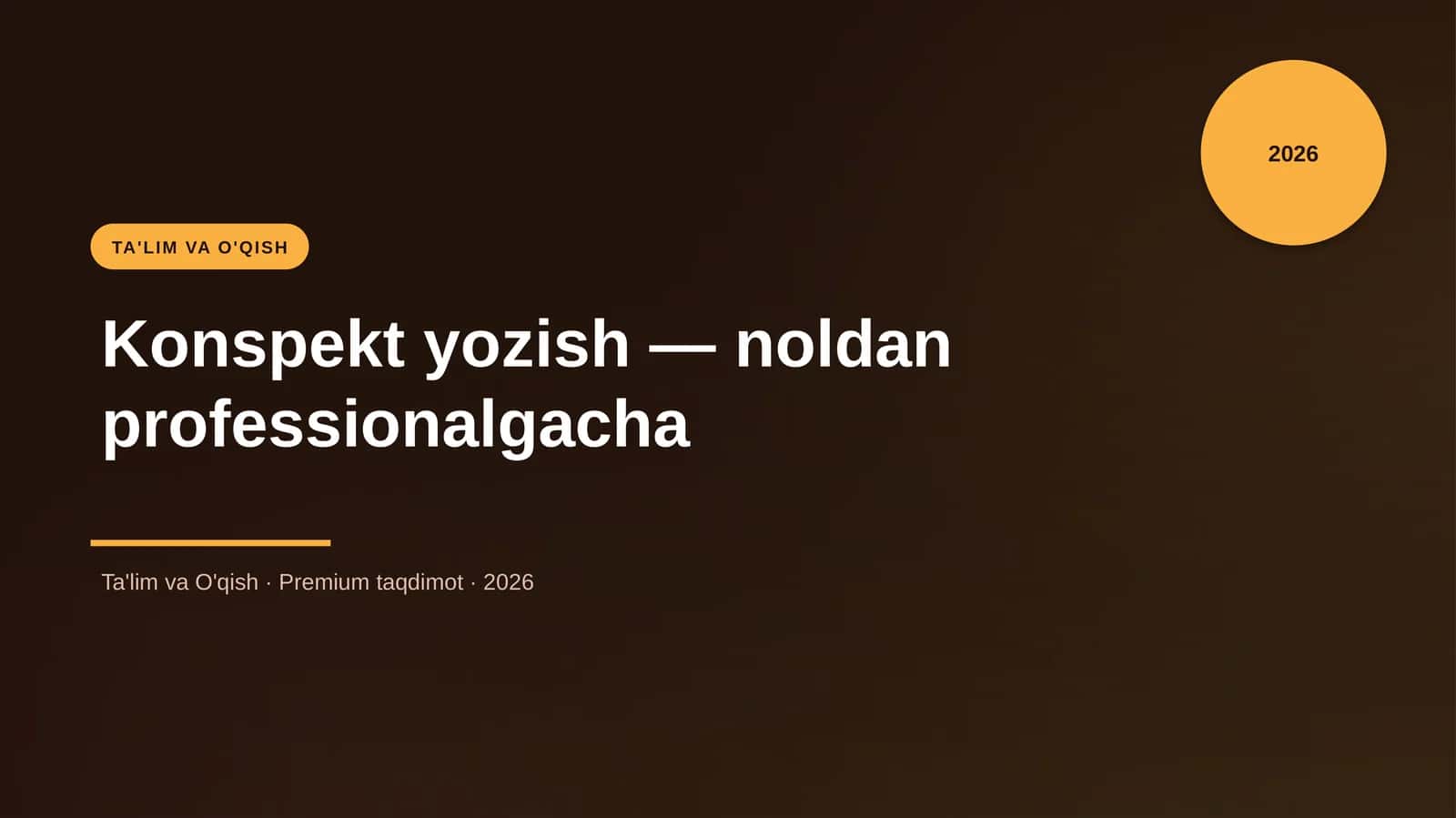 Konspekt yozish — noldan professionalgacha 1