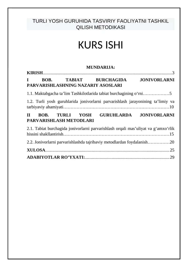 TURLI YOSH GURUHIDA TASVIRIY FAOLIYATNI TASHKIL QILISH METODIKASI 1