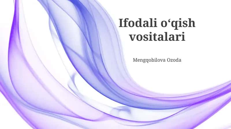 O'qish materiallari turlari 1