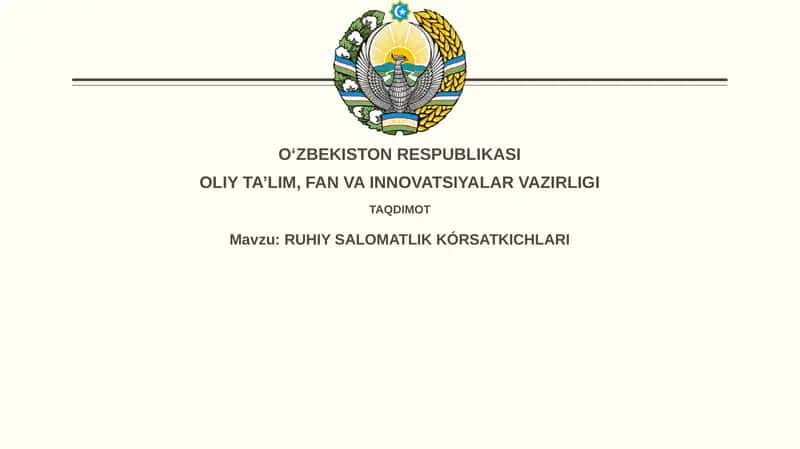 RUHIY SALOMATLIKKÓRSATKICHLARI 1