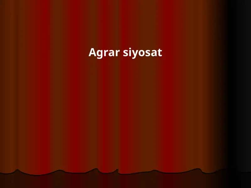 Agrar Munosabatlar 1