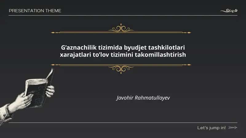 G’aznachilik tizimida byudjet tashkilotlari xarajatlari to’lov tizimini takomillashtirish 1