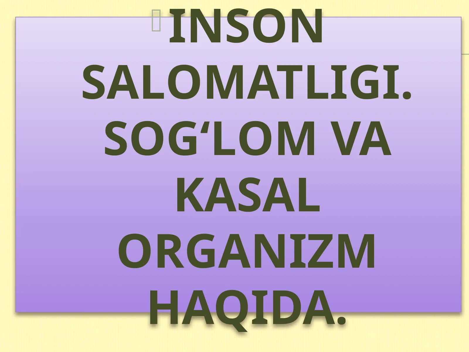 Insоnsalоmatligi 1