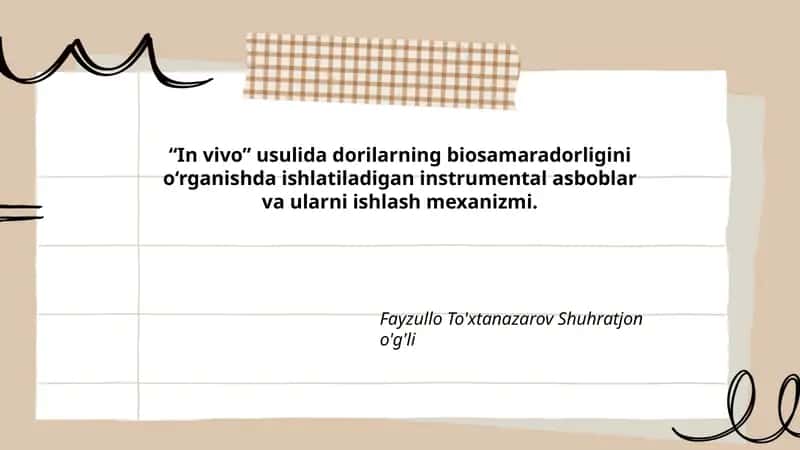 Dorilarning biosamaradorligini o‘rganishda ishlatiladigan instrumental asboblar va ularni ishlash mexanizmi 1