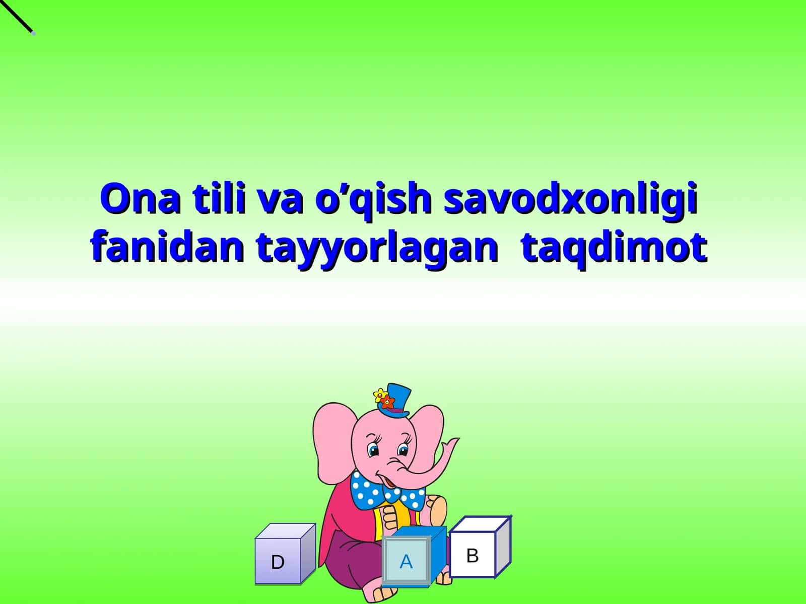 Ona tili va o’qish savodxonligi fanidan tayyorlagan taqdimot 1