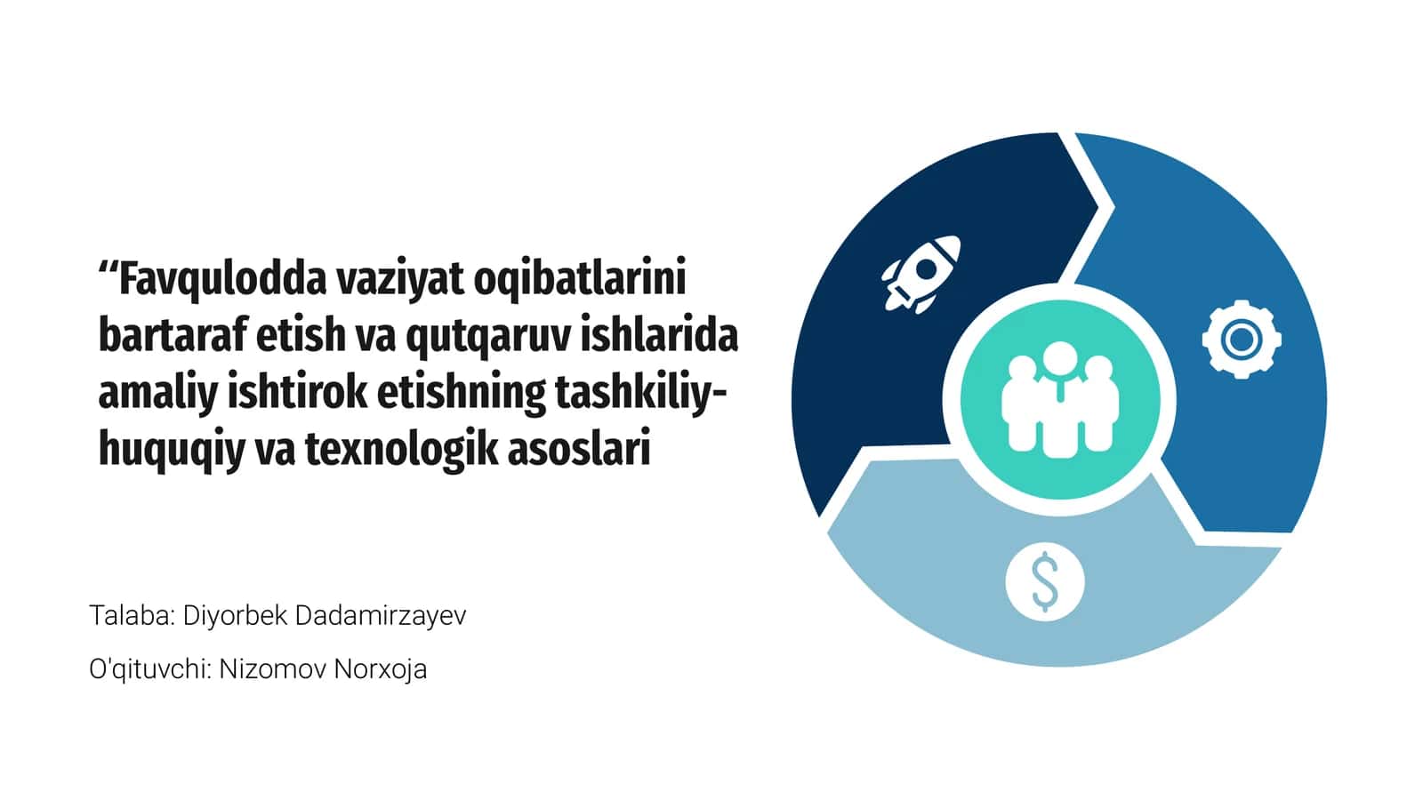 Favqulodda vaziyat oqibatlarini bartaraf etish va qutqaruv ishlarida amaliy ishtirok etishning tashkiliy-huquqiy va texnologik asoslari 1