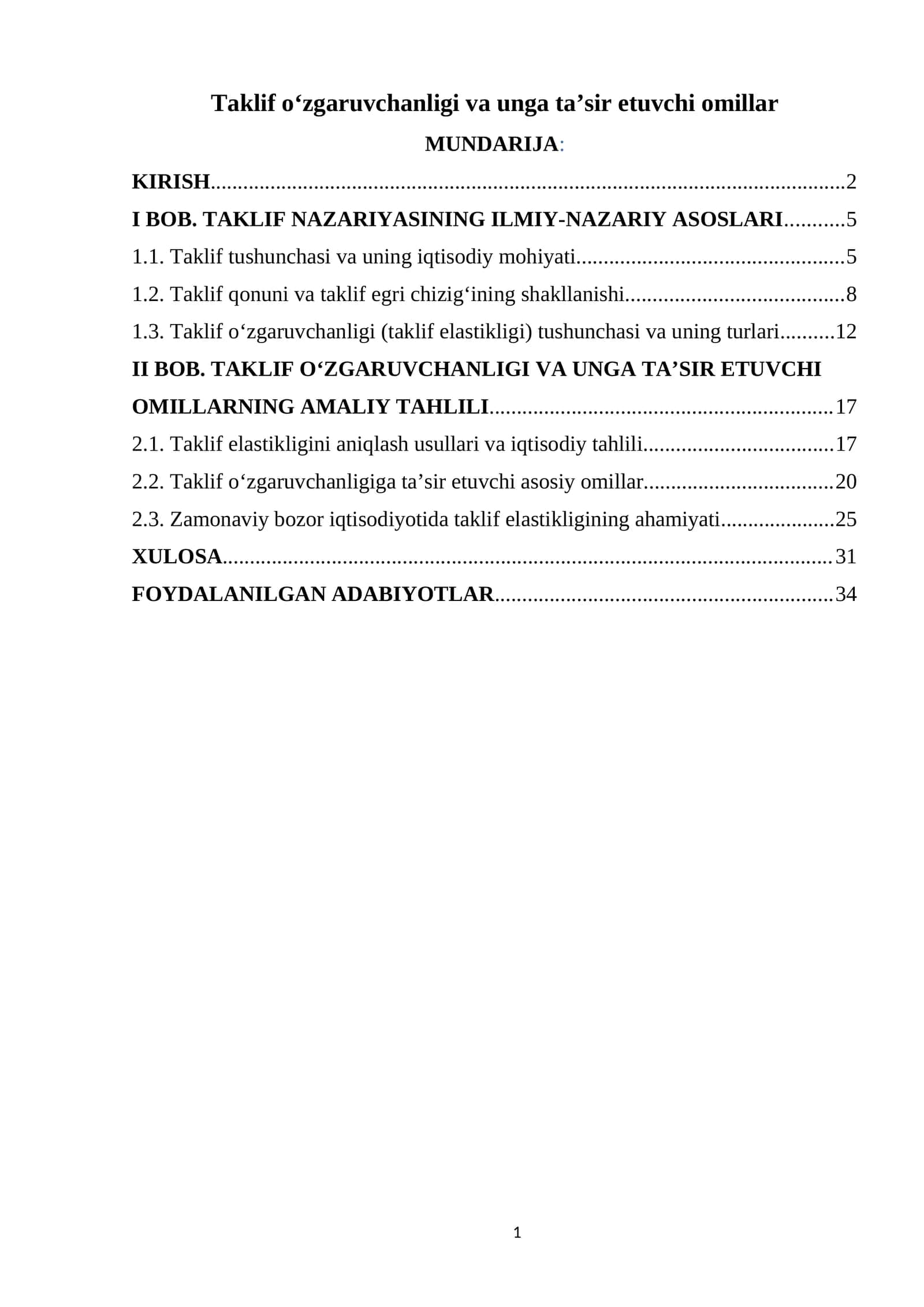 Taklif o‘zgaruvchanligi va unga ta’sir etuvchi omillar 1