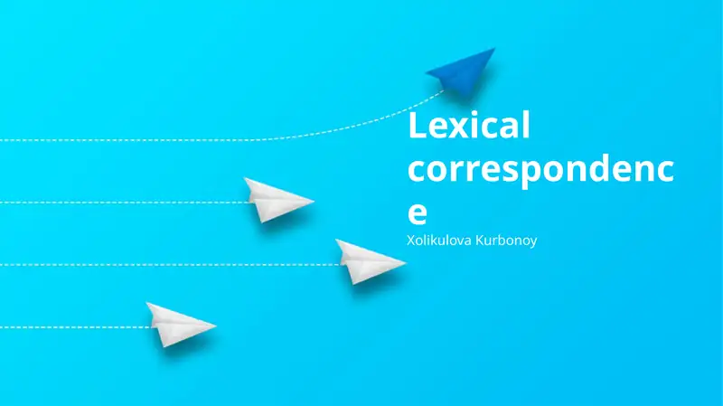 Lexical correspondence 1