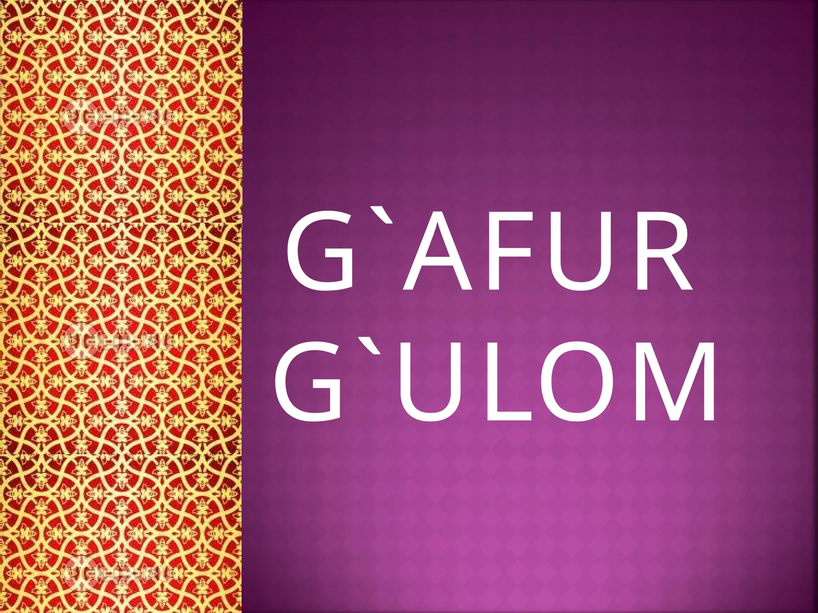 G`AFURG`ULOM 1
