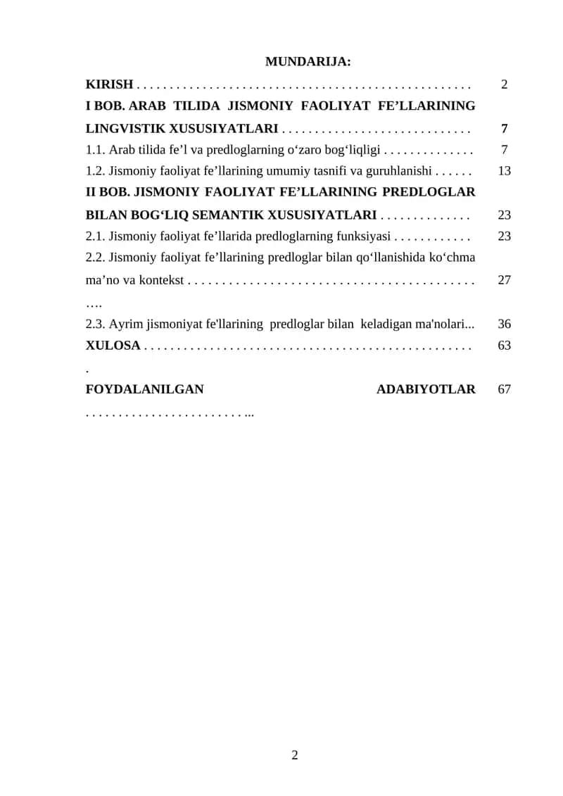 Arab tilida jismoniy faoliyat fe’llarining lingvistik xususiyatları 1
