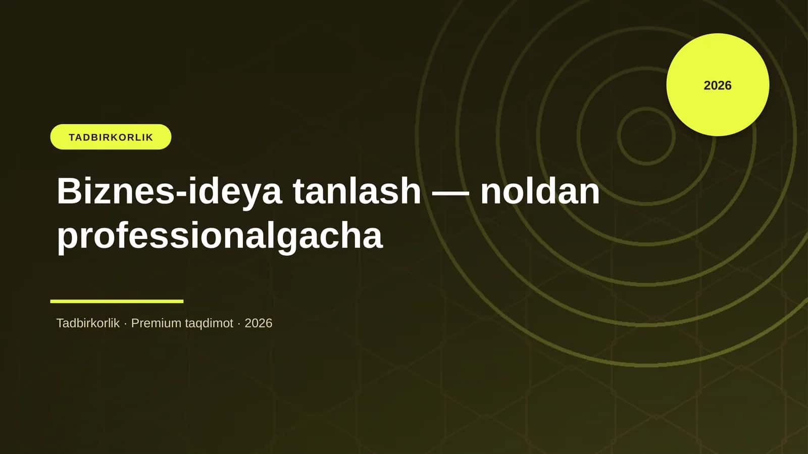 Biznes-ideya tanlash — noldan professionalgacha 1