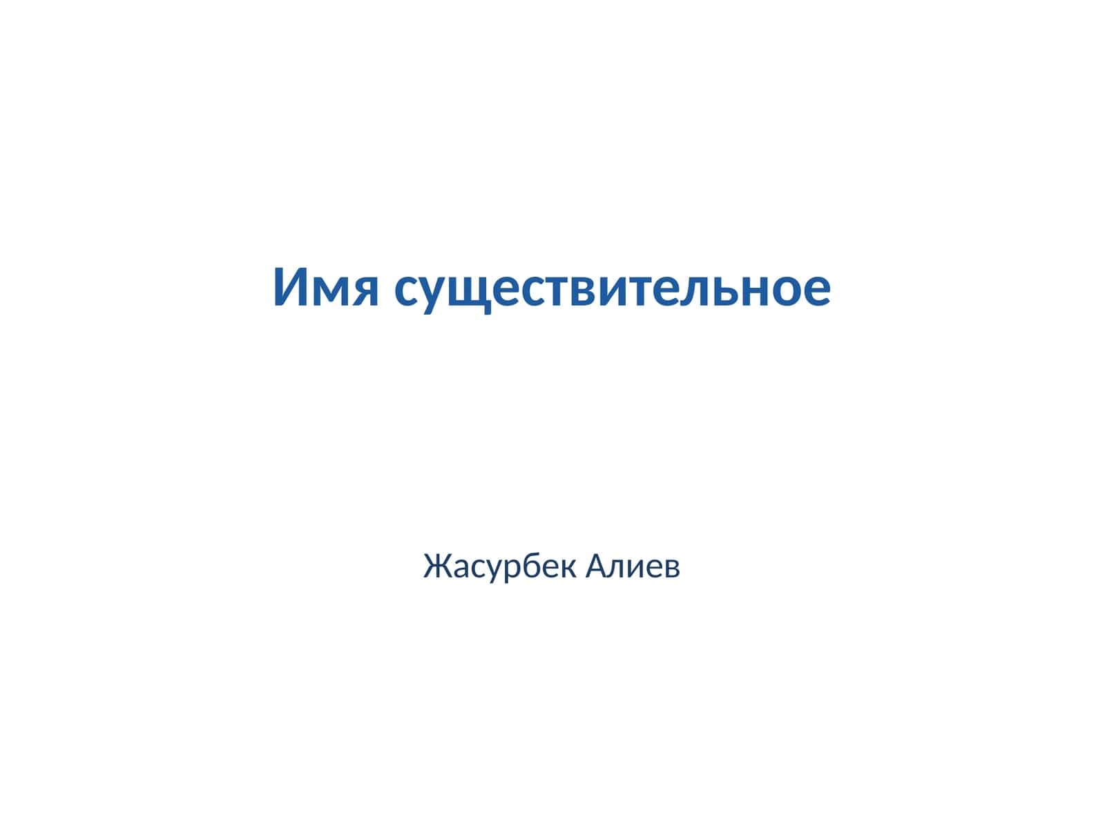 Имя существительное 1