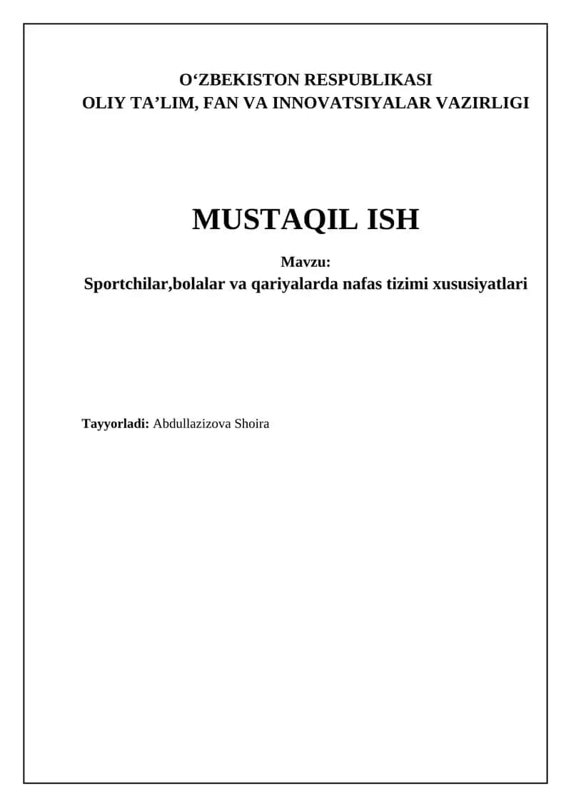 Sportchilarda, bolalarda va keksalarda nafas olish tizimi xususiyatlari 1