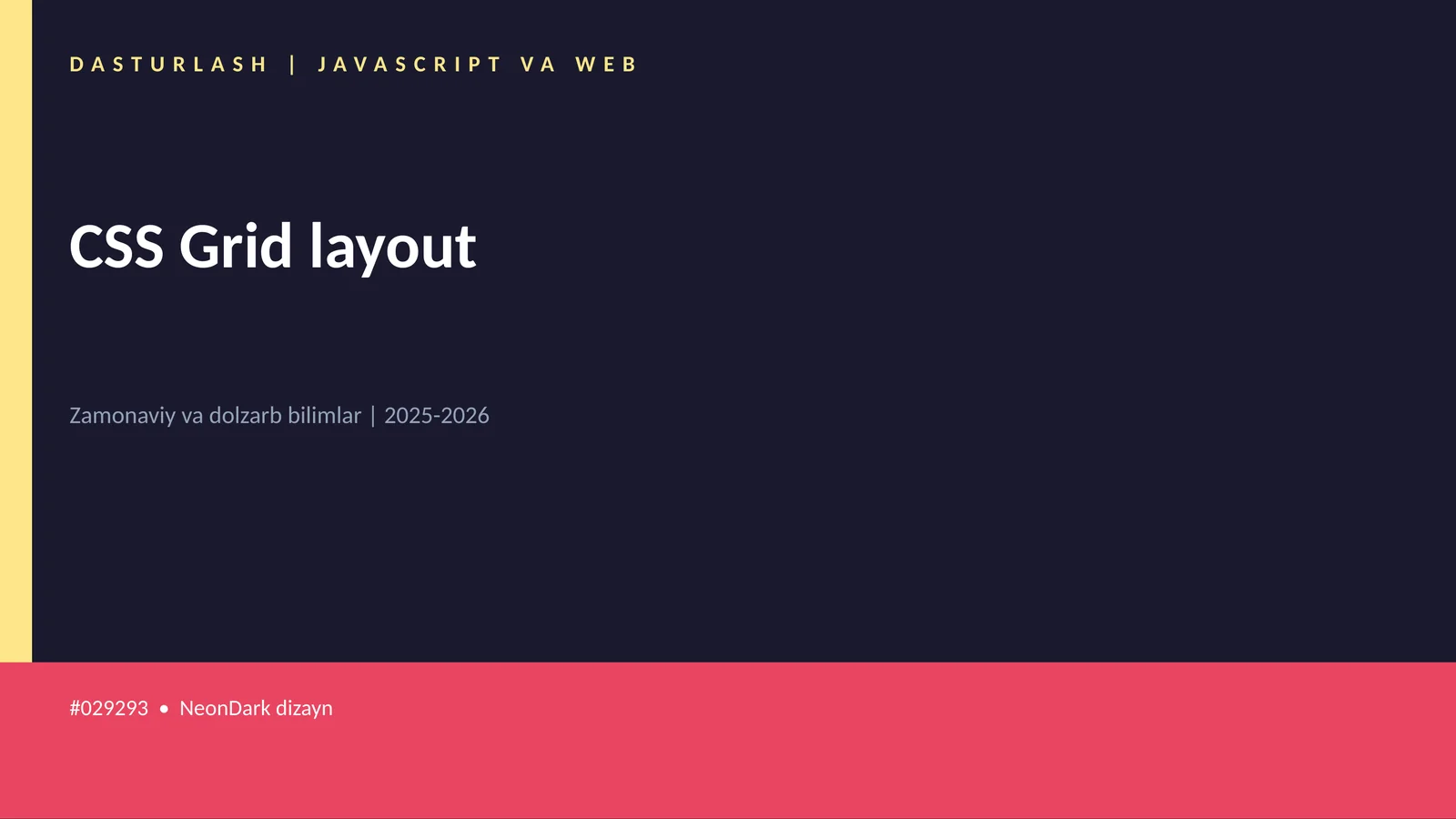 DASTURLASH | JAVASCRIPT VA WEB 1