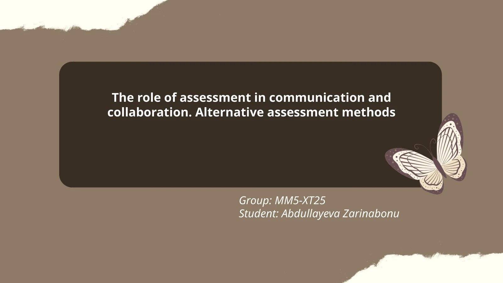 Assessment in Communication and Collaboration 1