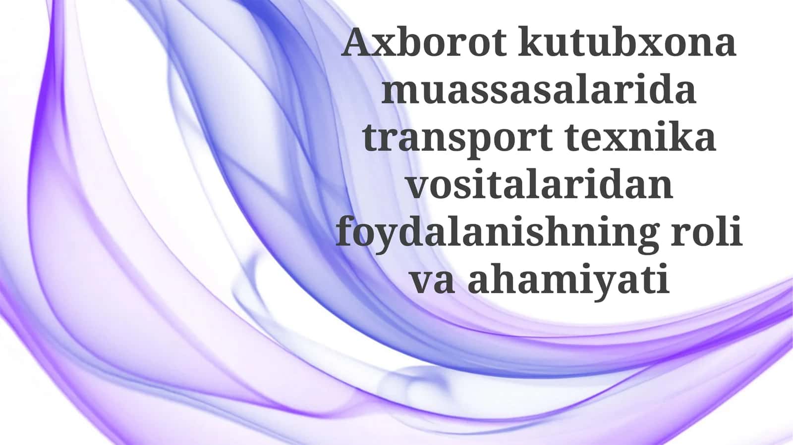 Xavfsizlik va transport vositalarining texnik holati 1
