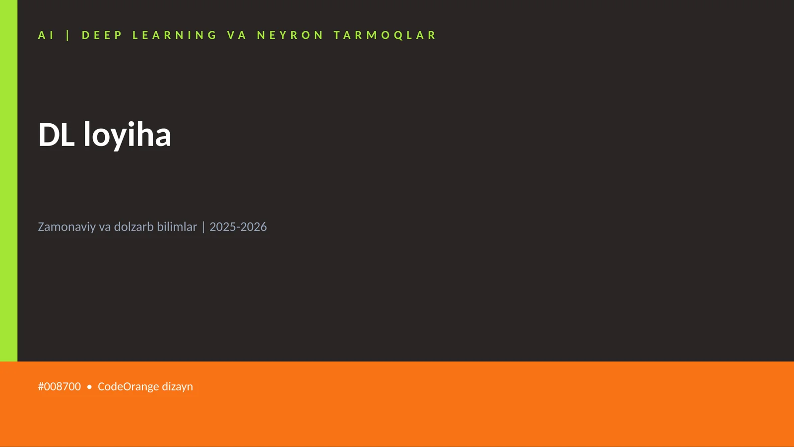 AI | DEEP LEARNING VA NEYRON TARMOQLAR 1