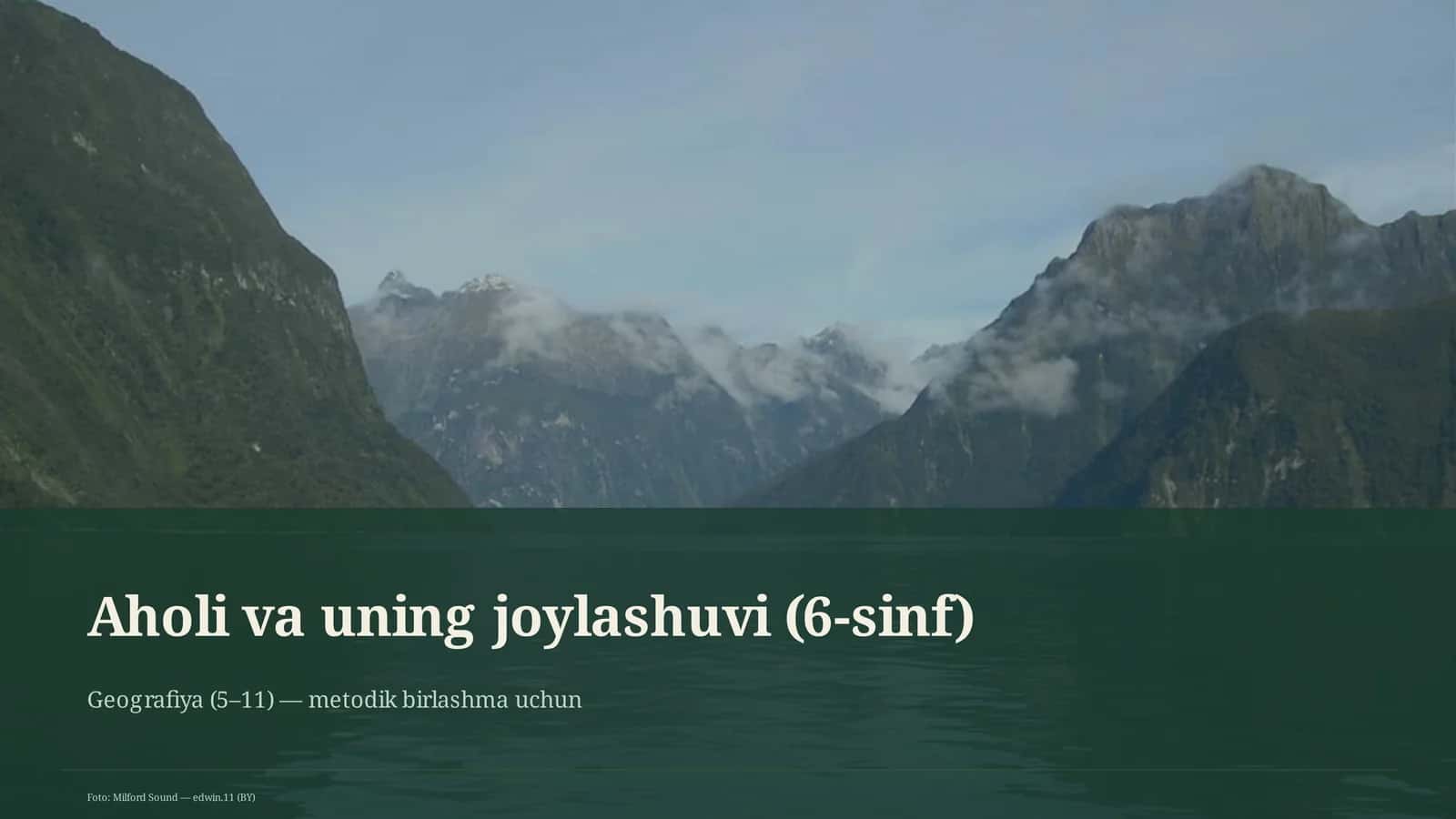 Aholi va uning joylashuvi (6-sinf) 1