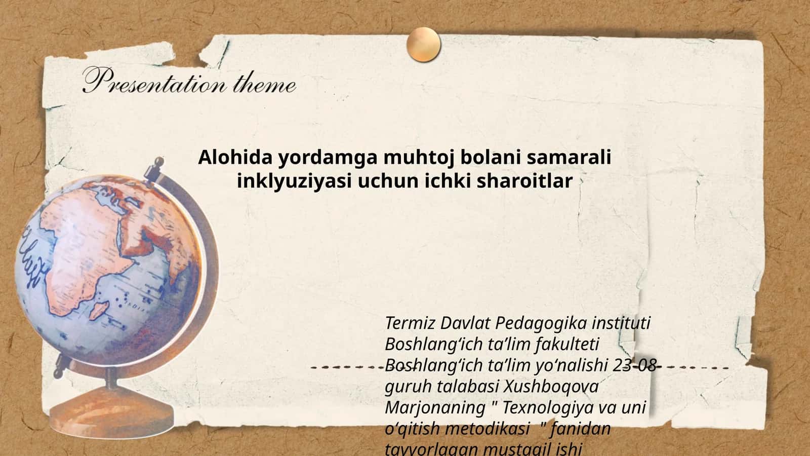 Texnologiya va uni oʻqitish metodikasi 1