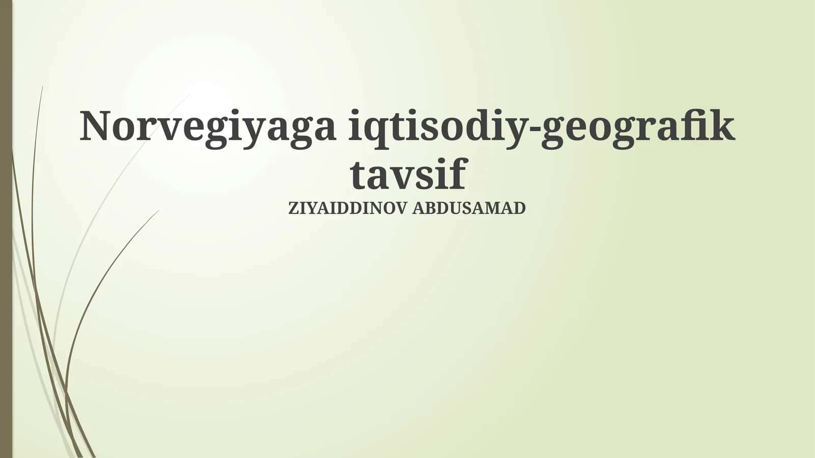 Norvegiyaga iqtisodiy-geografik tavsif 1