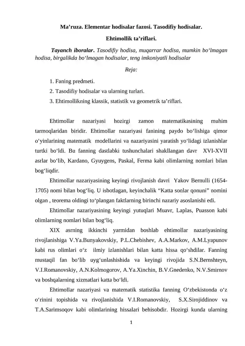 Ehtimollar nazariyasi