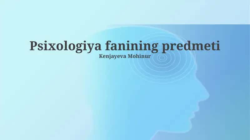 Psixologiya fanining predmeti 1