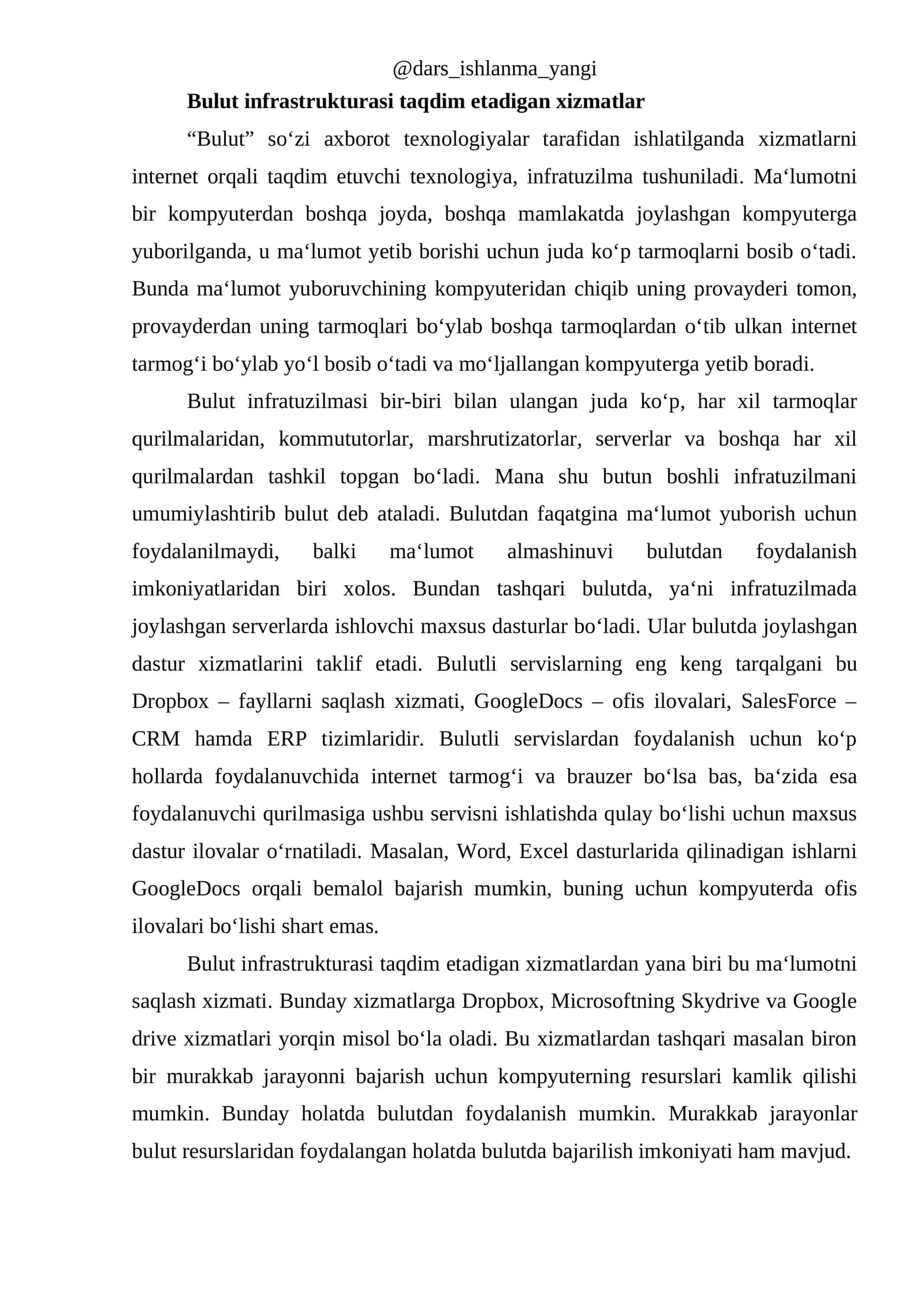 Bulut infrastrukturasi 1