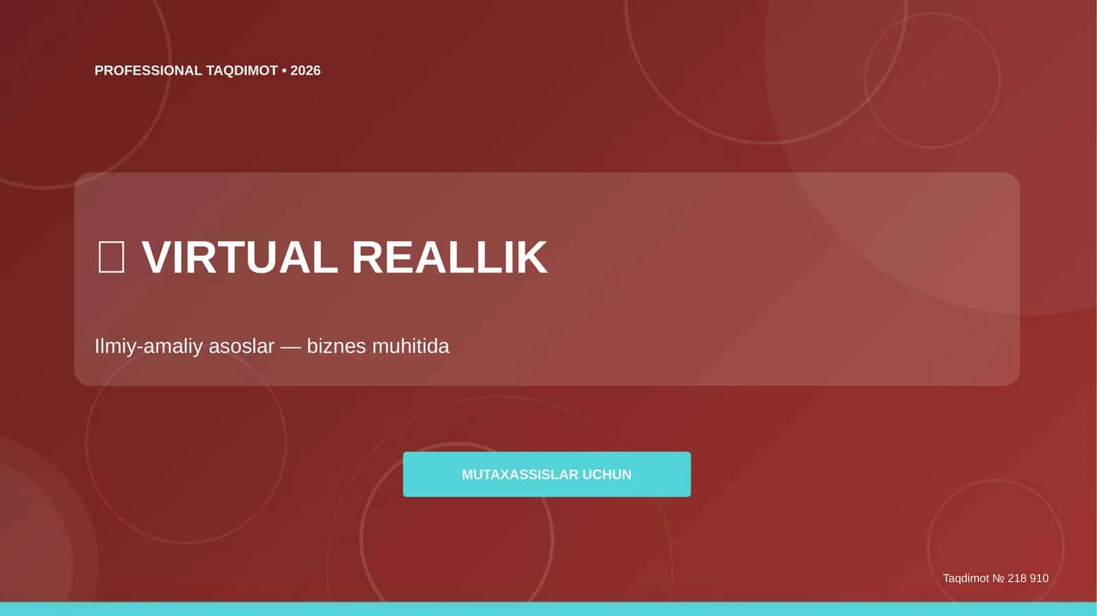 Virtual reallik: ilmiy-amaliy asoslar (biznes muhitida) [mutaxassislar uchun] 1