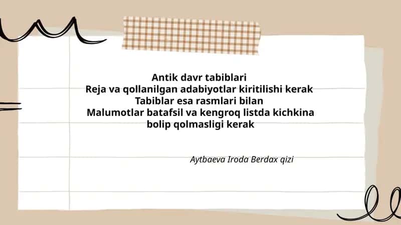 Antik davr tabiblari 1