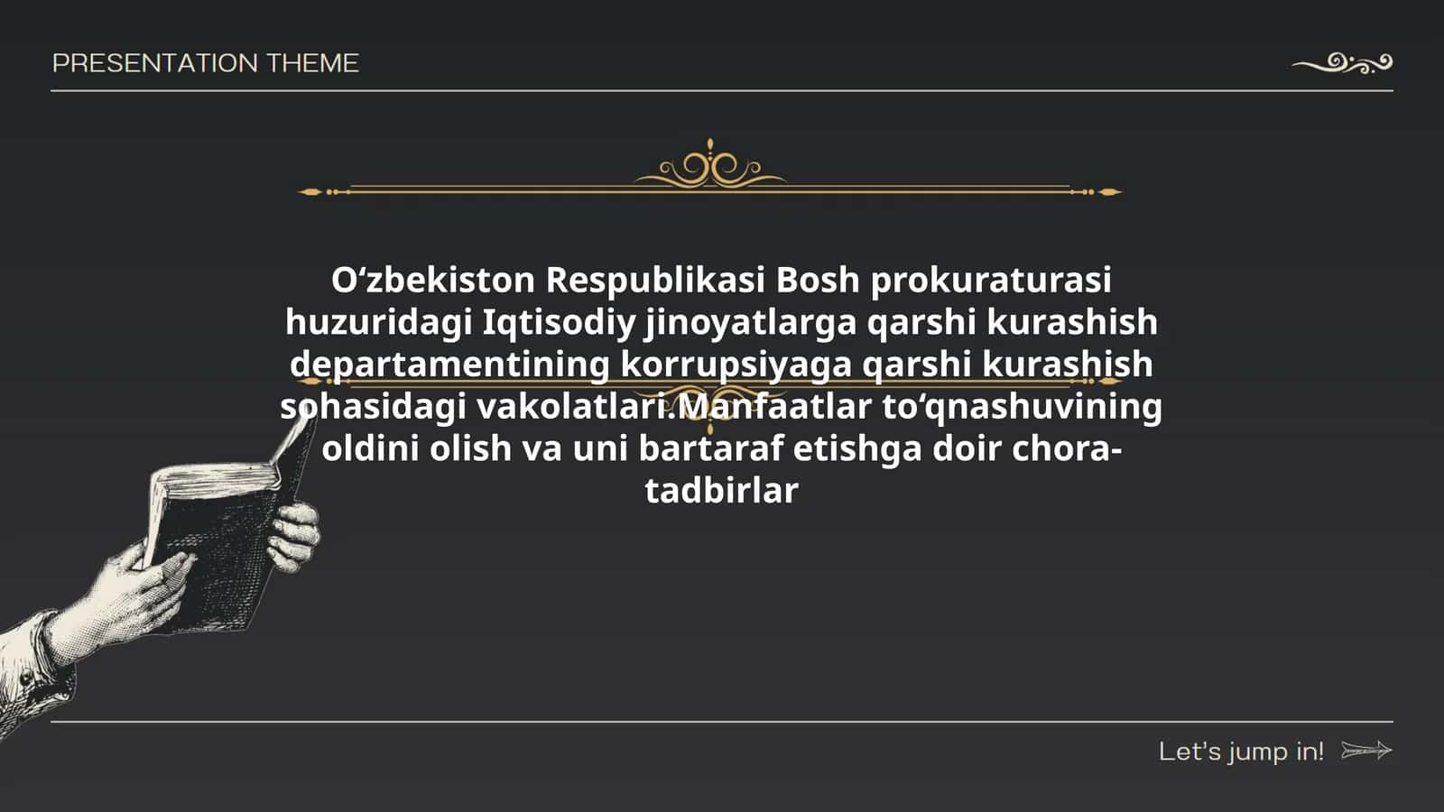 O‘zbekiston Respublikasi Bosh prokuraturasi huzuridagi Iqtisodiy jinoyatlarga qarshi kurashish departamentining korrupsiyaga qarshi kurashish sohasidagi vakolatlari.Manfaatlar to‘qnashuvining oldini olish va uni bartaraf etishga doir chora-tadbirlar 1