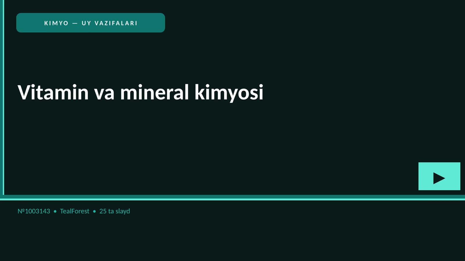 Vitamin va mineral kimyosi 1