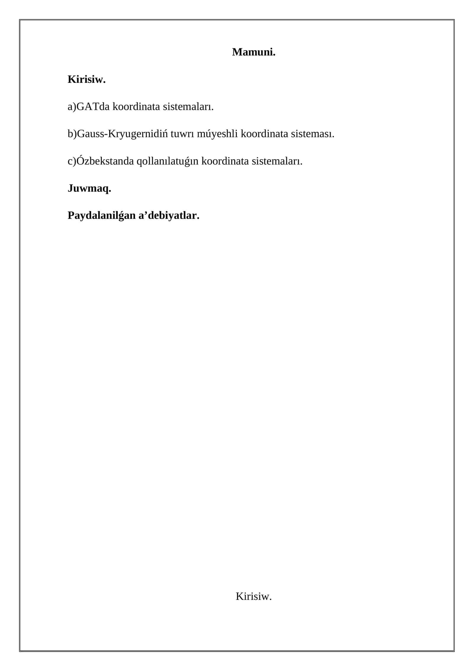GATda koordinata sistemaları 1