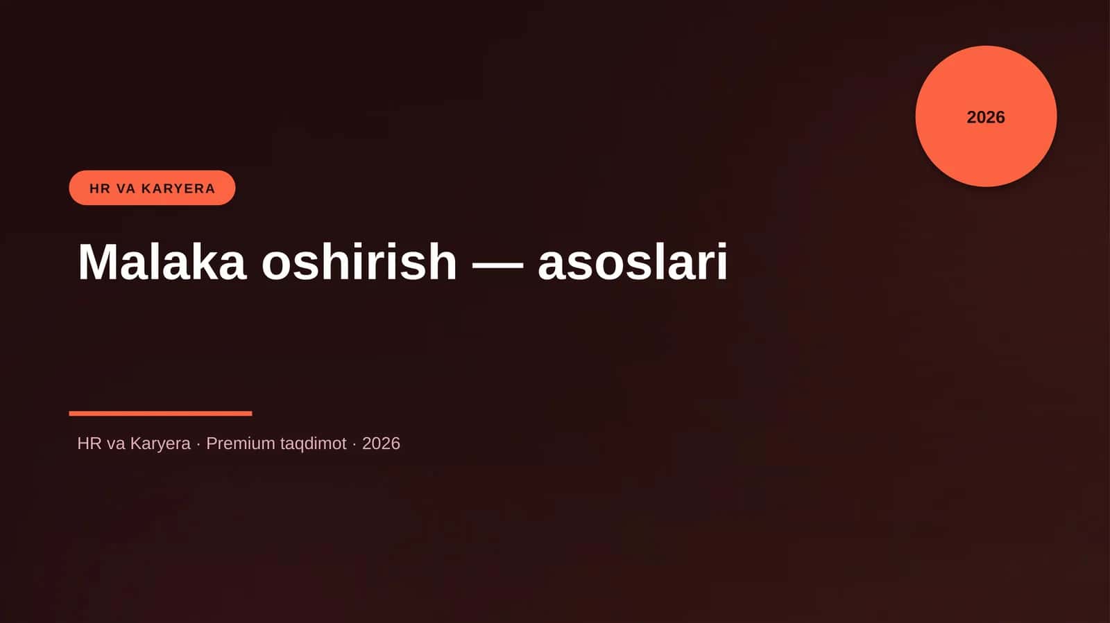 Malaka oshirish — asoslari 1